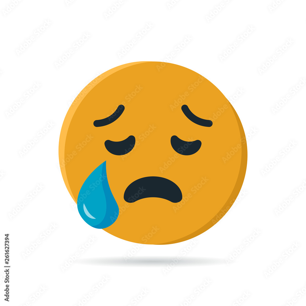 Fototapeta premium Round yellow emoji in flat style, vector