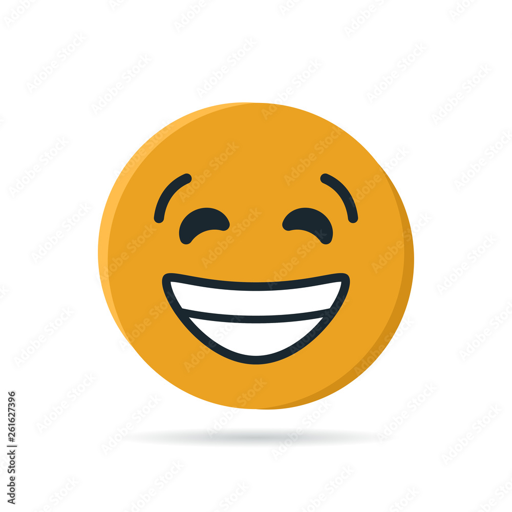 Round yellow emoji in flat style, vector Round yellow emoji in flat style, vector