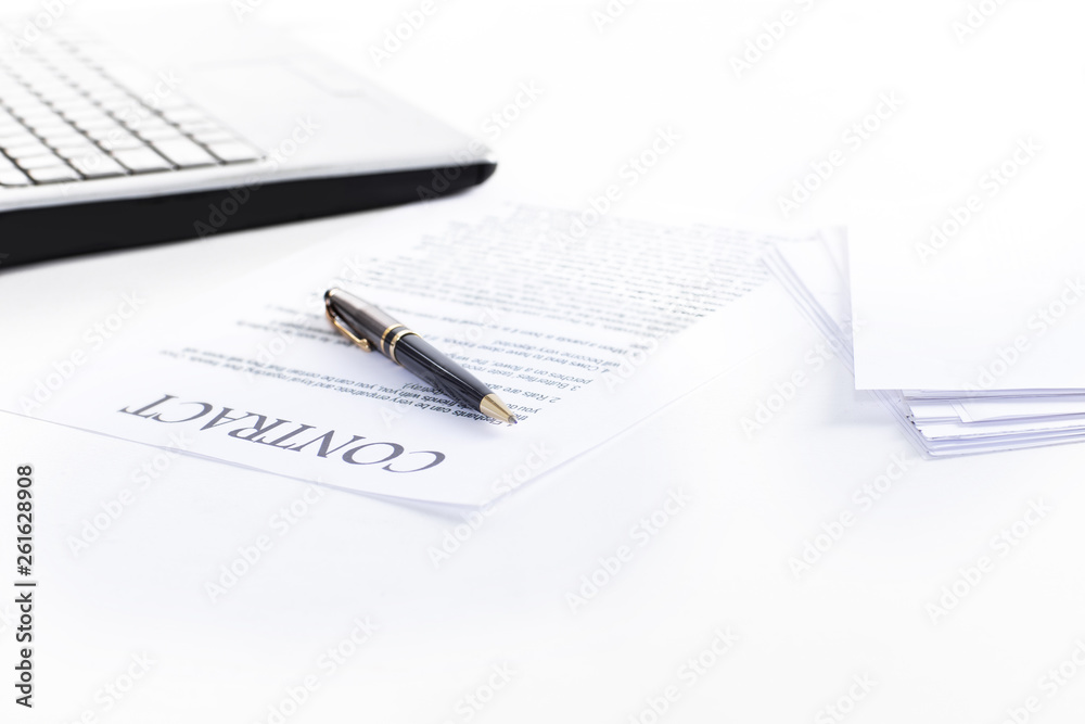 close up.pen and legal papers on the businessman's desktop close up.pen and legal papers on the businessman's desktop