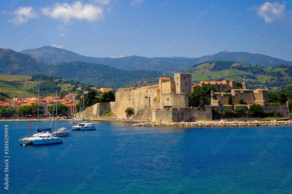 a view of the castle of Collioure, France, Europe