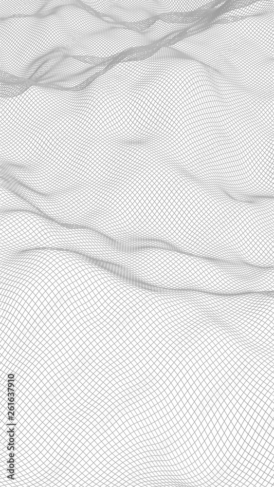 Abstract landscape on a white background. Cyberspace grid. hi tech network. 3d technology illustration Abstract landscape on a white background. Cyberspace grid. hi tech network. 3d technology illustration