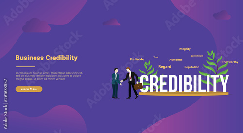 credibility business personal concept with big text for website template landing homepage - vector