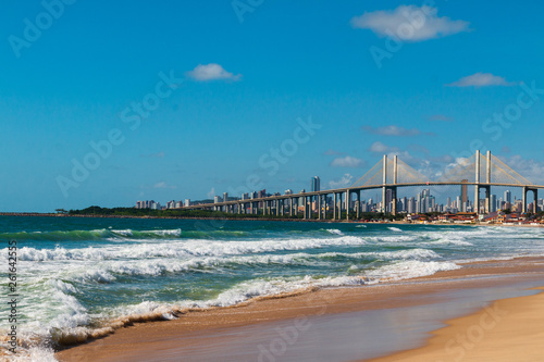 The Natal (Brazil) skyline and Newton Navarro bridge view from Redinha beach.