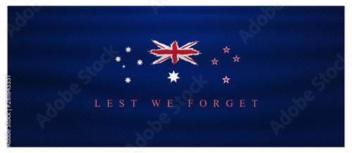 Foto anzac day lest we forget, waving australia and new zealand flag