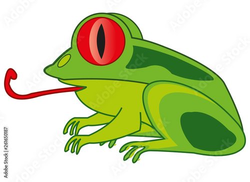 Cartoon animal frog on white background is insulated