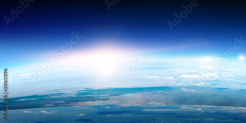 Sunrise on planet orbit, space beauty © Sergey Nivens