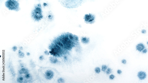 Abstract watercolor hand-painting. Texture Background. Black and blue color gradient transitions spots