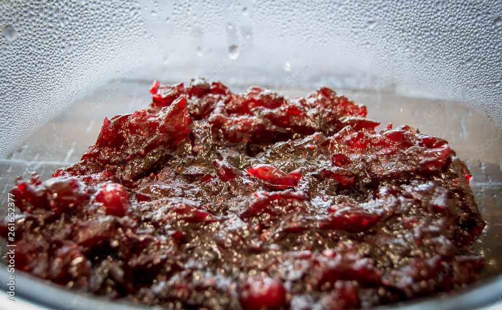 Close up of cranberry sauce Close up of cranberry sauce