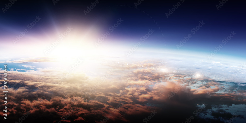 Fototapeta premium Deep space beauty. Planet orbit.