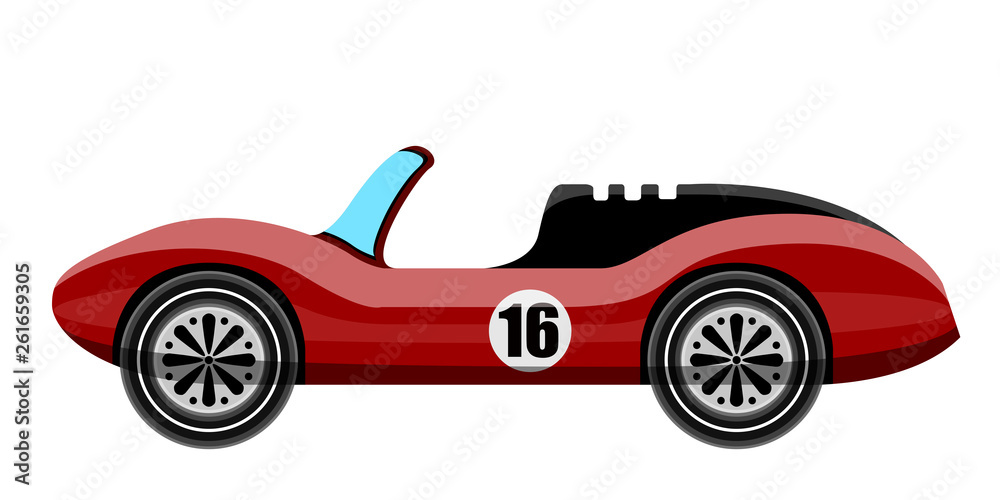 Naklejka premium Side view of a classic racing car. Vector illustration design