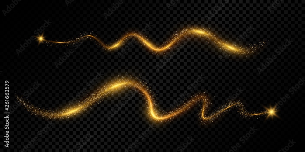Golden light effect isolated on transparent background Golden light effect isolated on transparent background