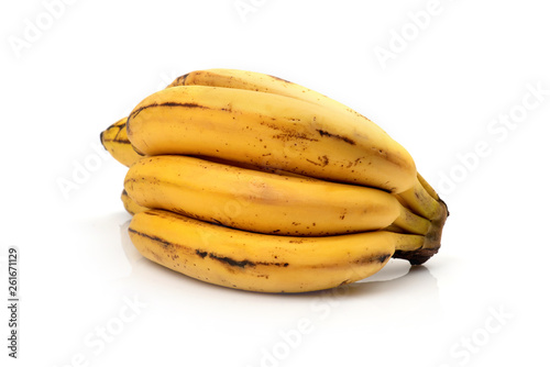Ripe bananas isolated on white background