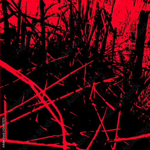 Scary mystical bloody background. Old texture of grass.The forest is on fire.Halloween background.