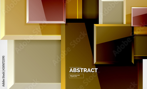 Geometric abstract background, modern square design