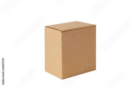 Carton box one. Isolated on white background. © andreyphoto63