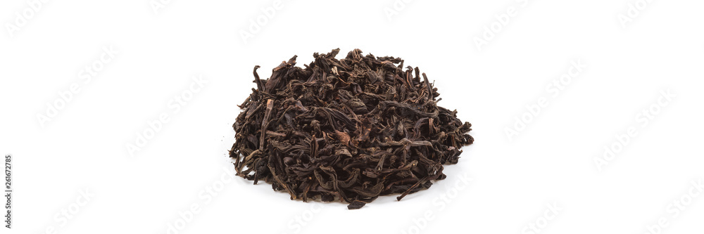 Dried tea poured a slide on a white background. Is isolated. Dried tea poured a slide on a white background. Is isolated.