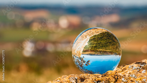 Crystal ball landscape shot near Bad Griesbach-Bavaria-Germany