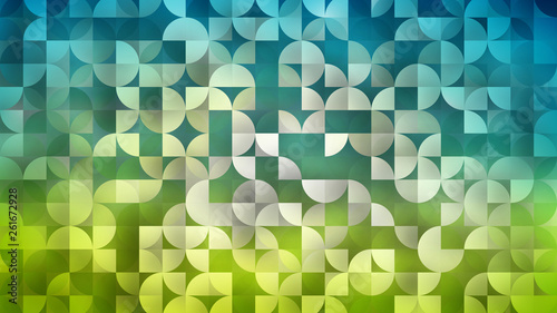 Blue and Green Quarter Circles Background Design