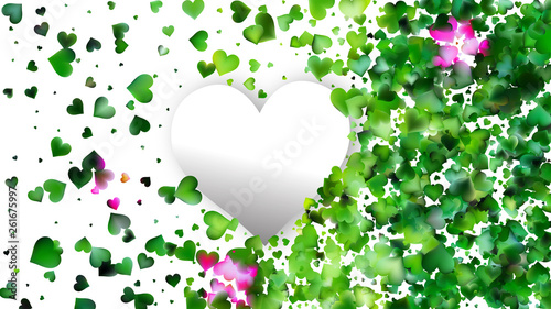 Green and White Love Background