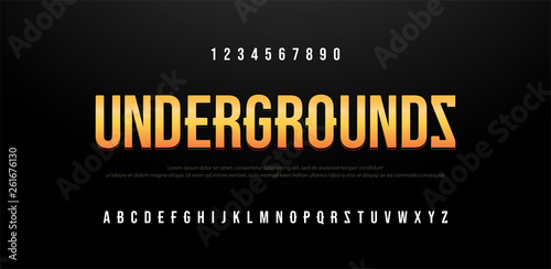 Modern sans serif font creative alphabet. Typography urban, trandy fonts undergrounds logo design. vector illustration