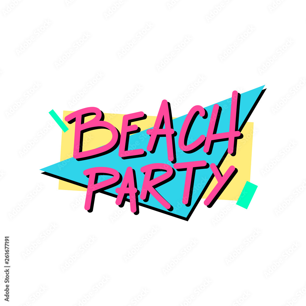 The inscription - Beach Party. It can be used for sticker, patch, phone case, poster, t-shirt, mug etc. The inscription - Beach Party. It can be used for sticker, patch, phone case, poster, t-shirt, mug etc.