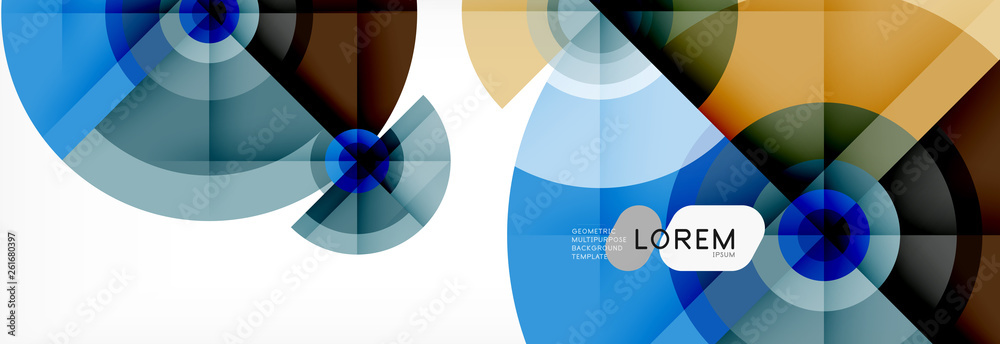 Round circles and triangles abstract background