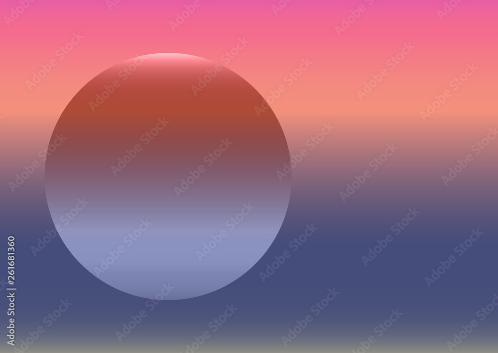 Abstract background using gradients. Space landscape. Colorful vector background. Horizontal composition A4