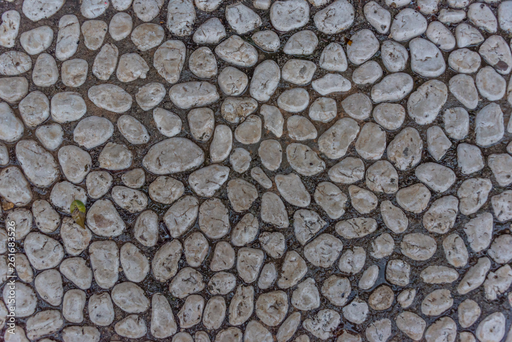 Closeup of a White Stone Sidewalk for Backgrounds Closeup of a White Stone Sidewalk for Backgrounds