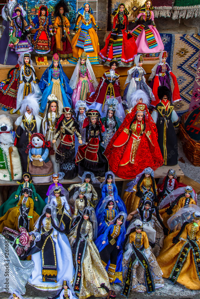 Traditional toys and figures of Georgians as souvenirs