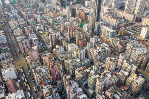 Aerial view of Hong Kong city