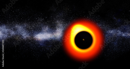 Fototapeta Naklejka Na Ścianę i Meble -  vision of a black hole in space,3d illustration