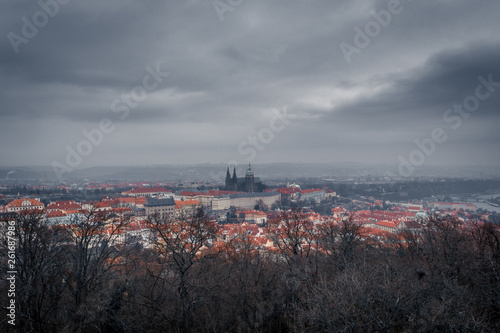 Prague castle in Prague in cloudy day