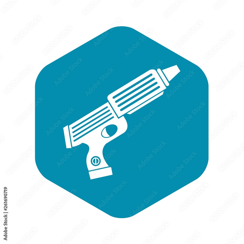 Plastic gun toy icon. Simple illustration of plastic gun toy vector icon for web Plastic gun toy icon. Simple illustration of plastic gun toy vector icon for web