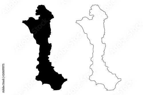 Volta Region (Administrative divisions of Ghana, Republic of Ghana) map vector illustration, scribble sketch Volta map