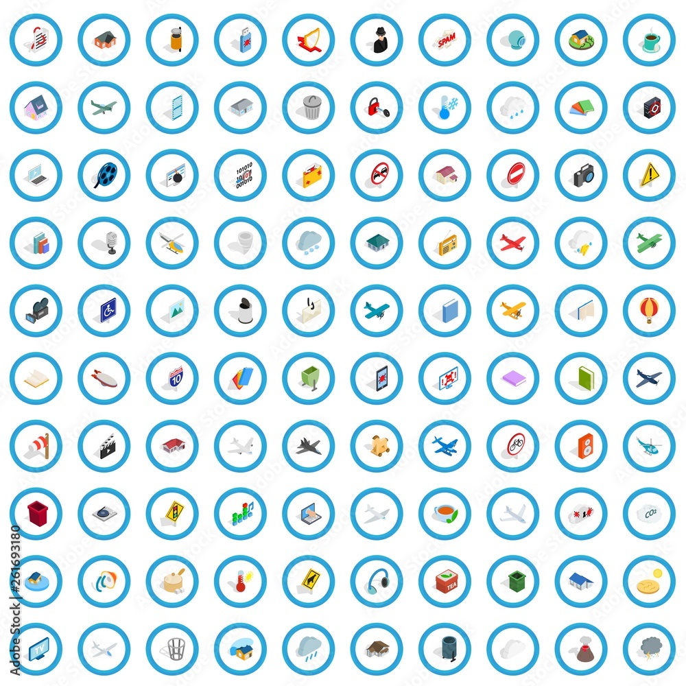 100 symbol icons set in isometric 3d style for any design vector illustration 100 symbol icons set in isometric 3d style for any design vector illustration