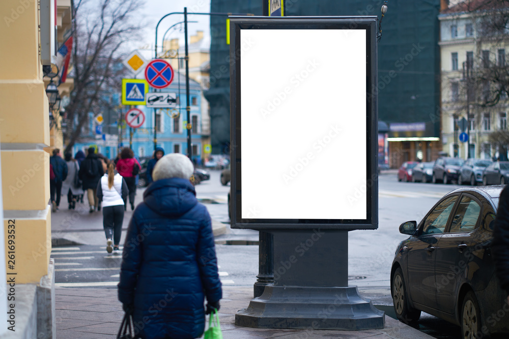 roadside vertical billboard mockup for advertisement