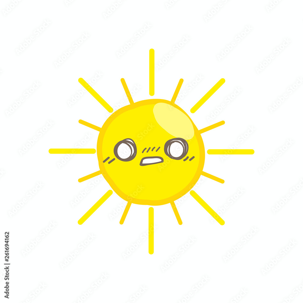 Cute smile sun vector