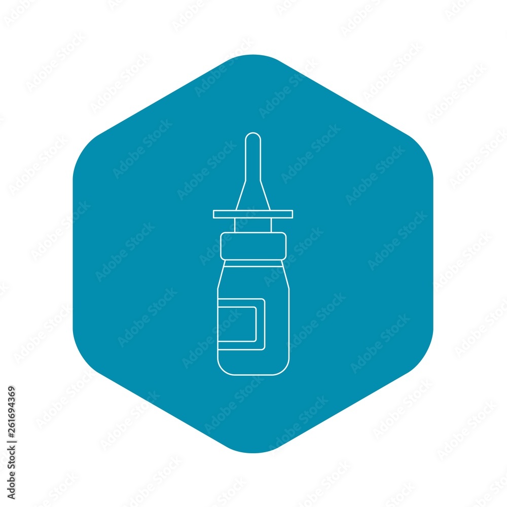 Nasal drops icon. Outline illustration of nasal drops vector icon for web Nasal drops icon. Outline illustration of nasal drops vector icon for web
