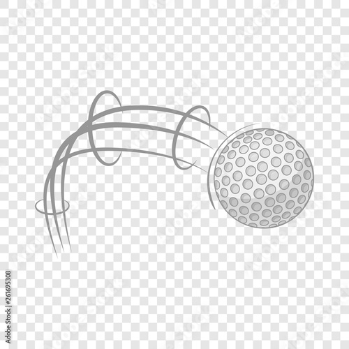 Kick of golf ball icon in cartoon style isolated on background for any web design 