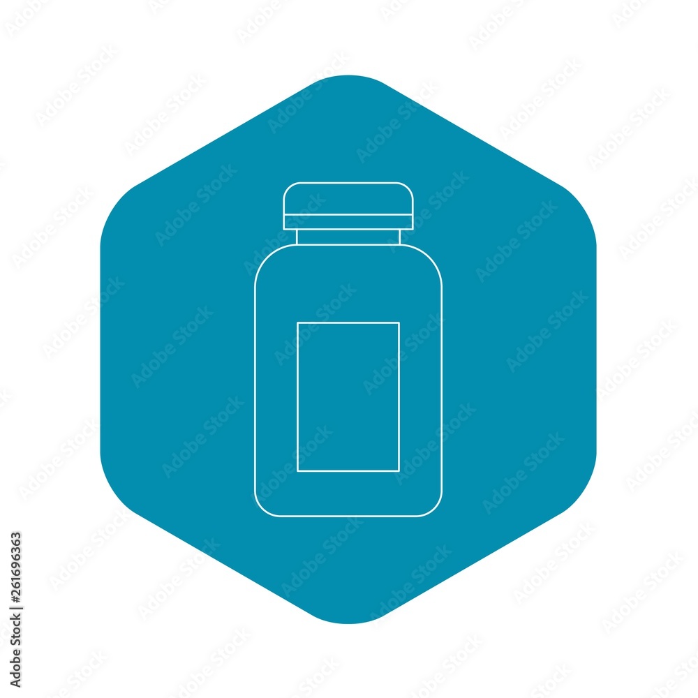 Medicine jar icon. Outline illustration of medicine jar vector icon for web Medicine jar icon. Outline illustration of medicine jar vector icon for web