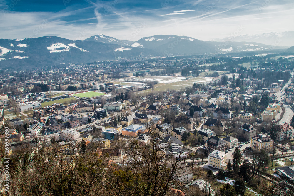 View of Salzburg and the Alps
