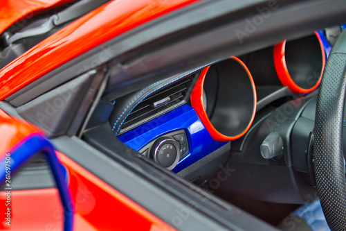 View of the interior of a modern automobile