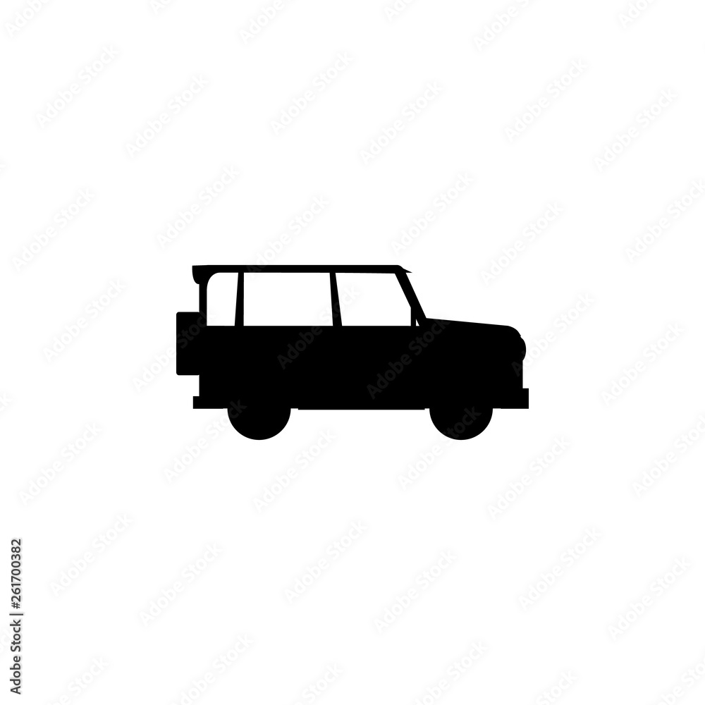 Car monochrome icon on white background for graphic and web design, Modern simple vector sign. Internet concept. Trendy symbol for website design web button or mobile app. EPS 10.