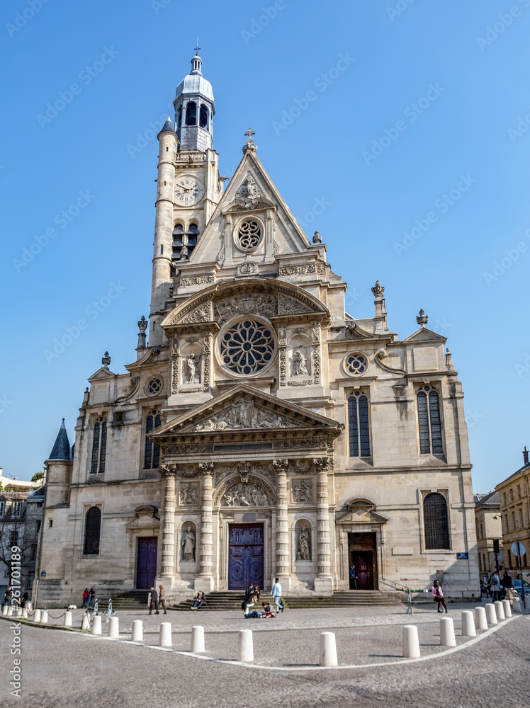 Saint-Etienne-du-Mont church located on the Montagne Sainte-Genevieve near the Pantheon.