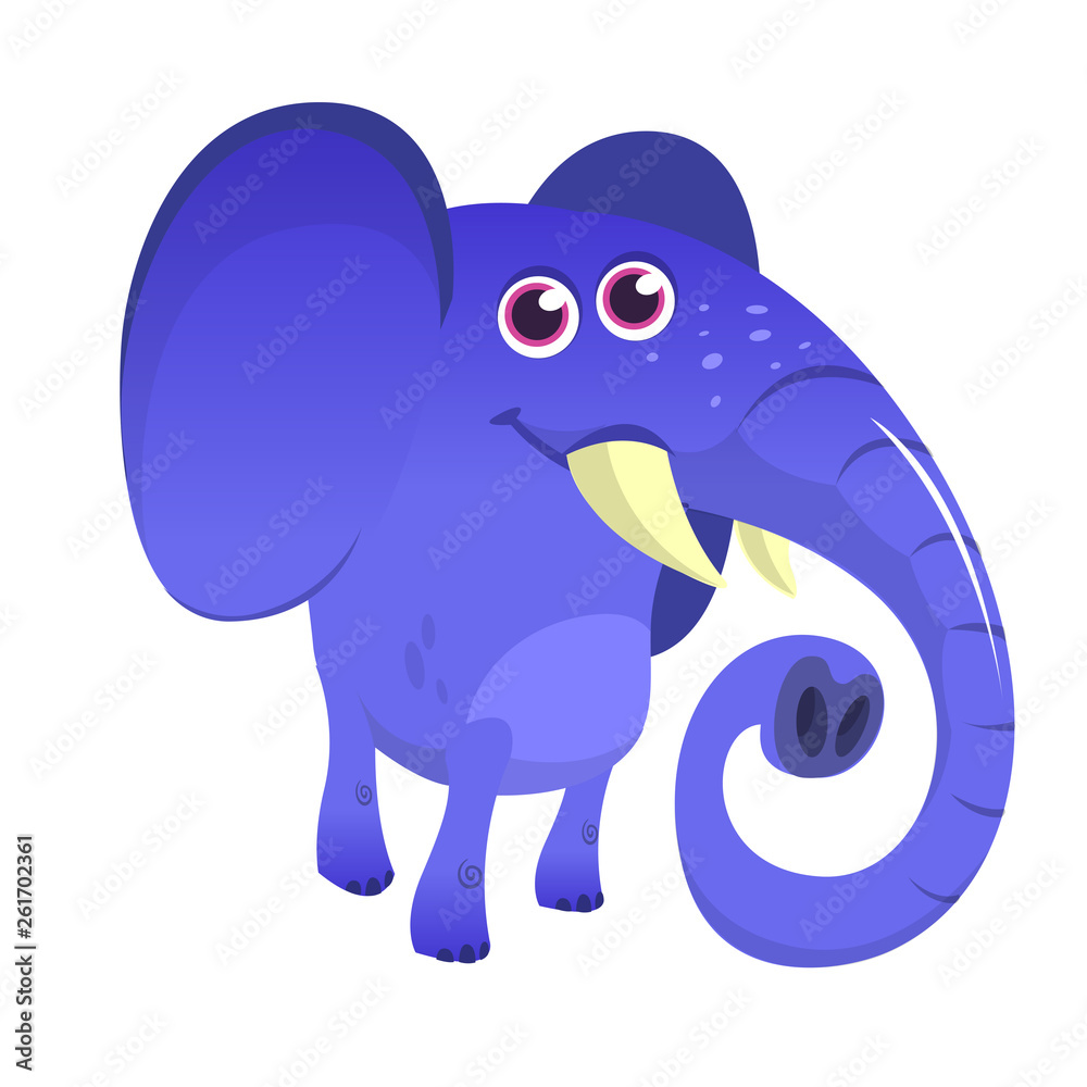 Pretty cartoon elephant isolated. Vector illustration Pretty cartoon elephant isolated. Vector illustration