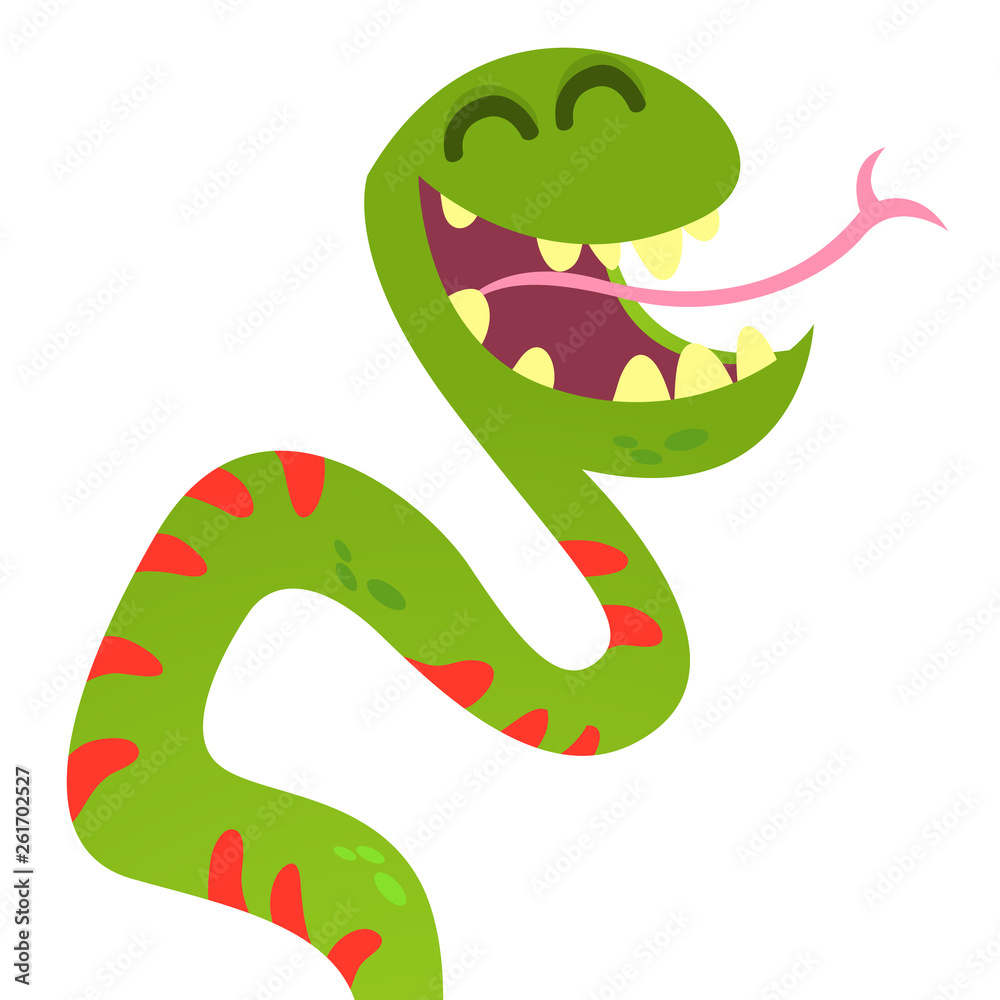 Cute funny snake vector cartoon. Snake illustration isolated on white  background Stock Vector | Adobe Stock