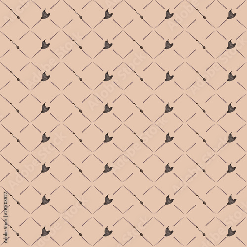 watercolor seamless pattern with a magic elements