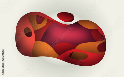 carving red paper cut abstr...