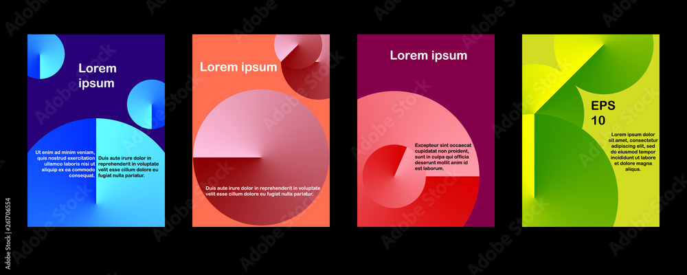 Plakat Minimal vector covers design. Round gradient shapes composition.