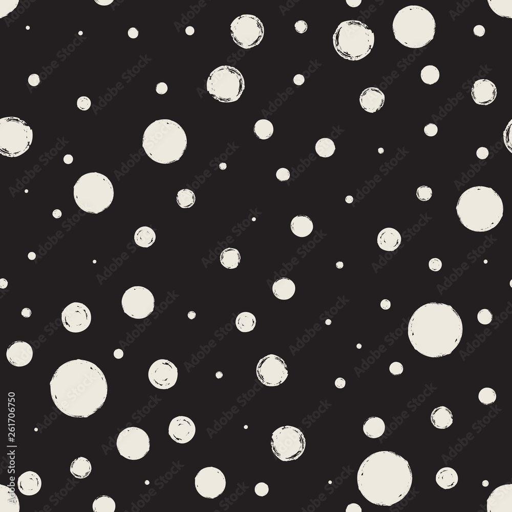 Seamless pattern with hand painted ink circles Seamless pattern with hand painted ink circles